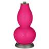 French Burgundy Rose Bouquet Double Gourd Table Lamp