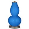 Color Plus Double Gourd 29 1/2&quot; Rose Bouquet Royal Blue Table Lamp