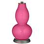 Color Plus Double Gourd 29 1/2&quot; Rose Bouquet Blossom Pink Table Lamp