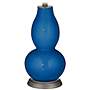 Color Plus Double Gourd 29 1/2&quot; Rose Bouquet Hyper Blue Table Lamp