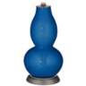 Color Plus Double Gourd 29 1/2&quot; Rose Bouquet Hyper Blue Table Lamp