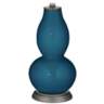 Color Plus Double Gourd 29 1/2&quot; Rose Bouquet Oceanside Blue Table Lamp