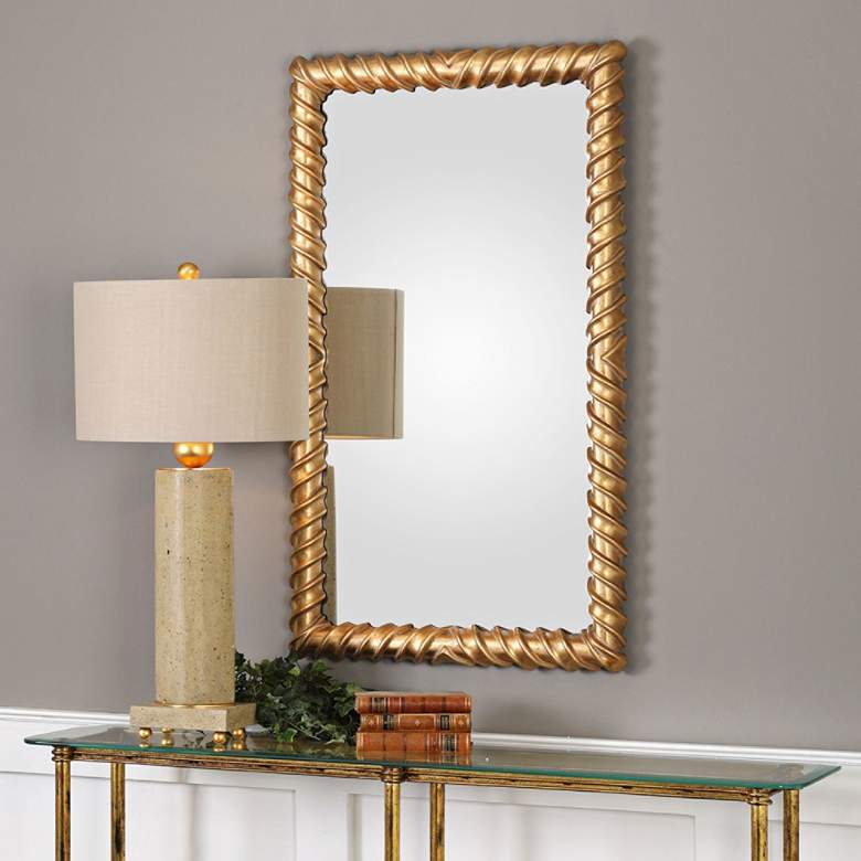 Image 1 Yamuna Metallic Gold Leaf 25 inch x 43 1/4 inch Wall Mirror