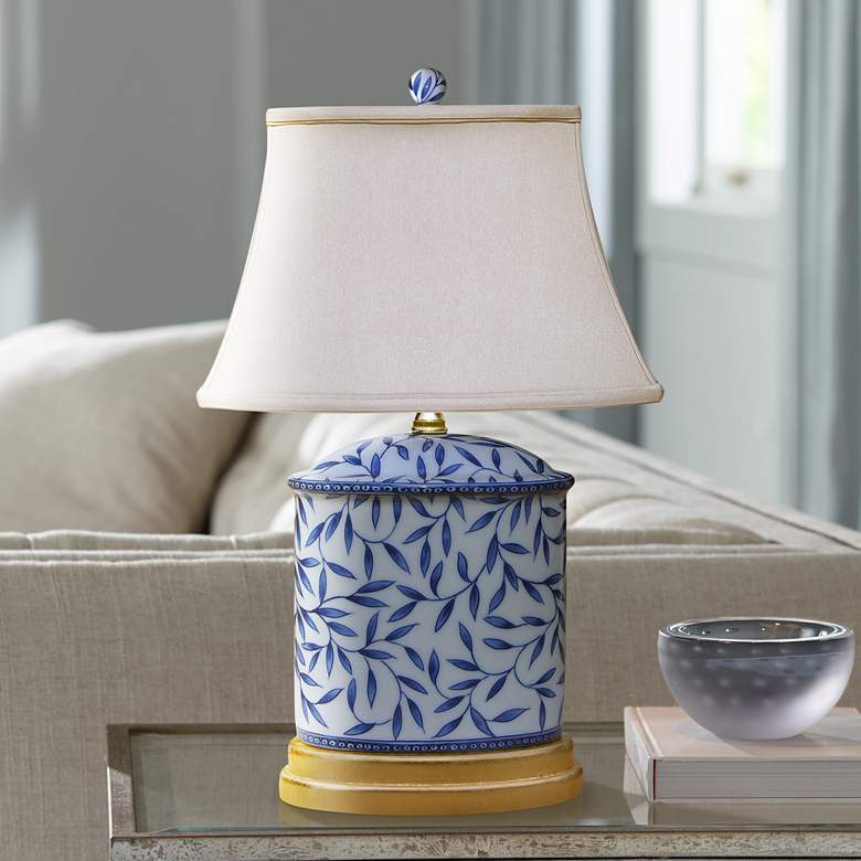 Image 1 Yangtze 19 1/2 inchH Blue and White Porcelain Accent Table Lamp