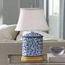 Yangtze 19 1/2"H Blue and White Porcelain Accent Table Lamp
