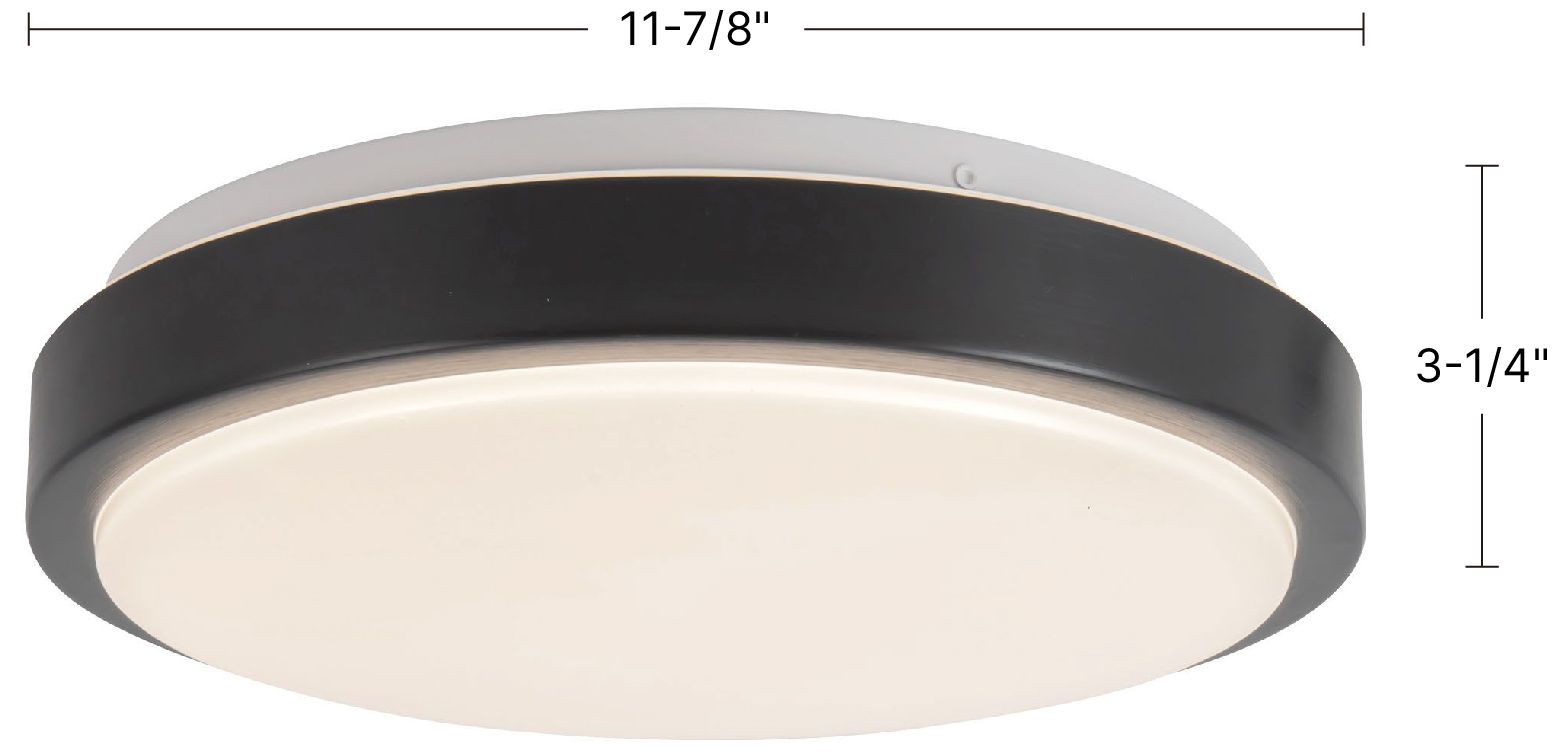 Image 6 Yanis 12-in Brushed Nickel dimmable LED Flush Mount more views