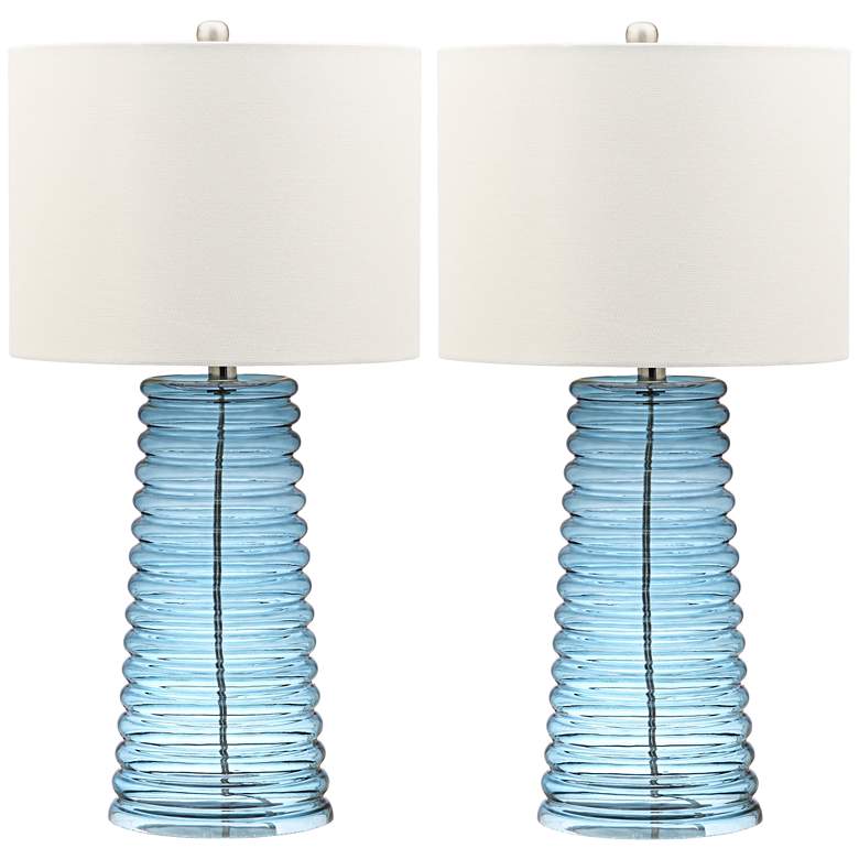 Image 1 Yantley Stacked Ring Blue Table Lamp Set of 2