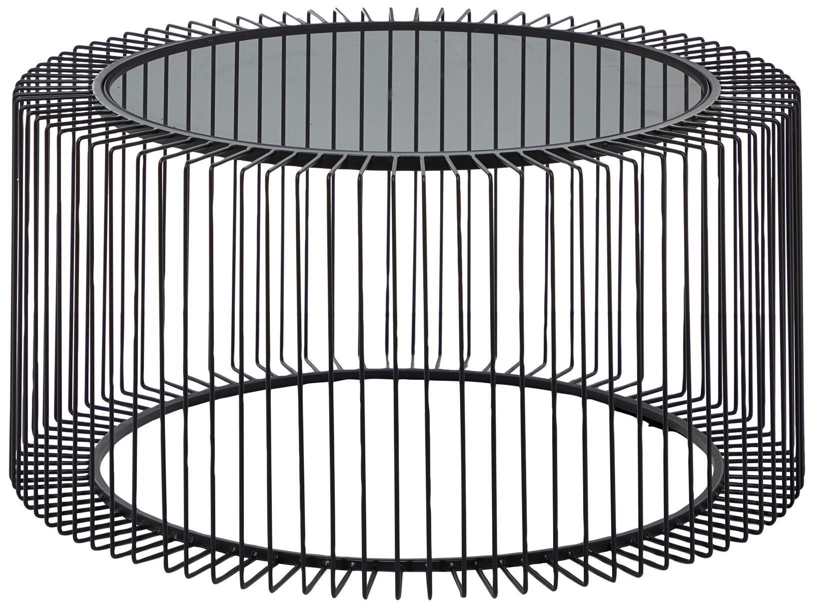 Yara 31 1/2" Wide Black Iron Open Wire Round Coffee Table