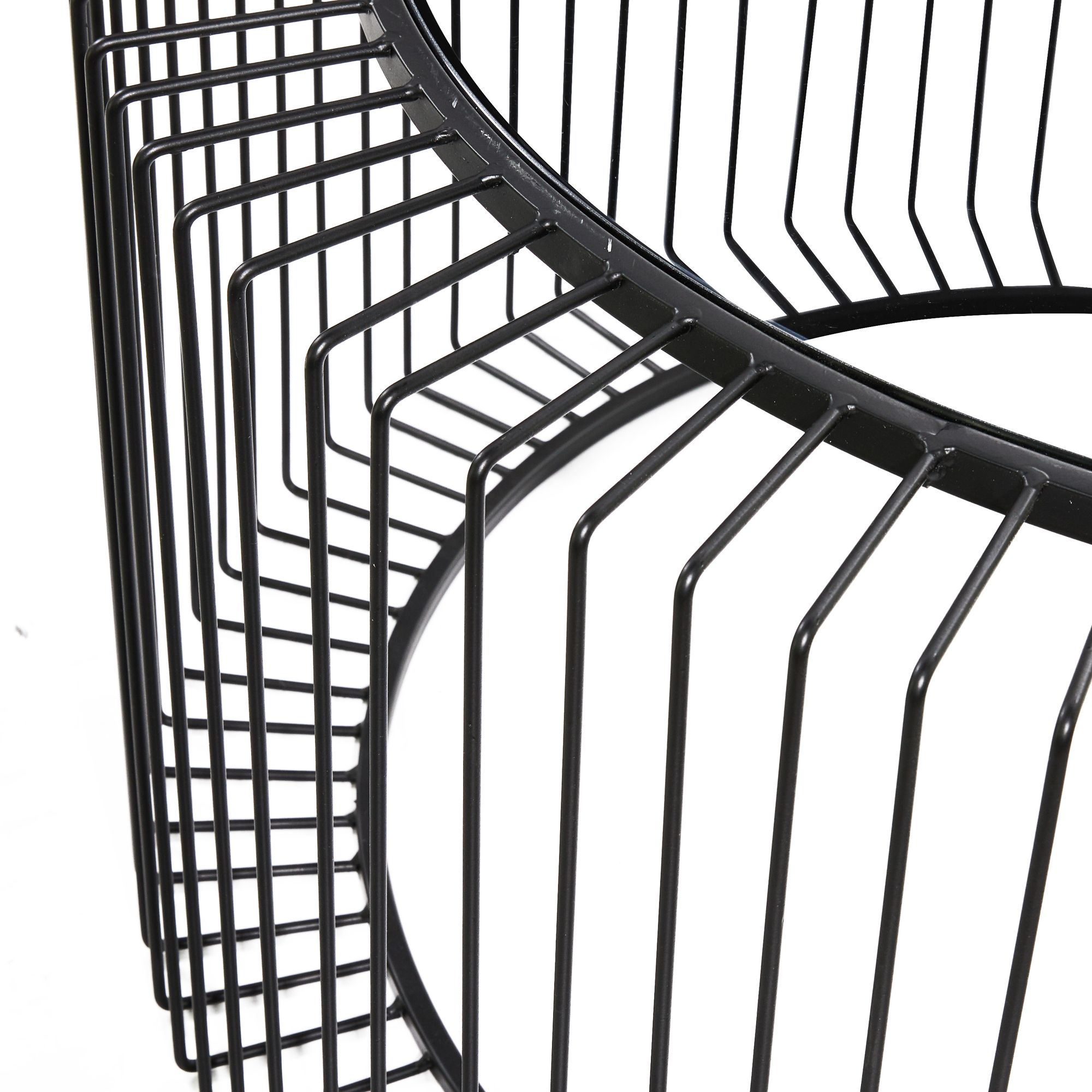 Image 3 Yara 31 1/2" Wide Black Iron Open Wire Round Coffee Table more views