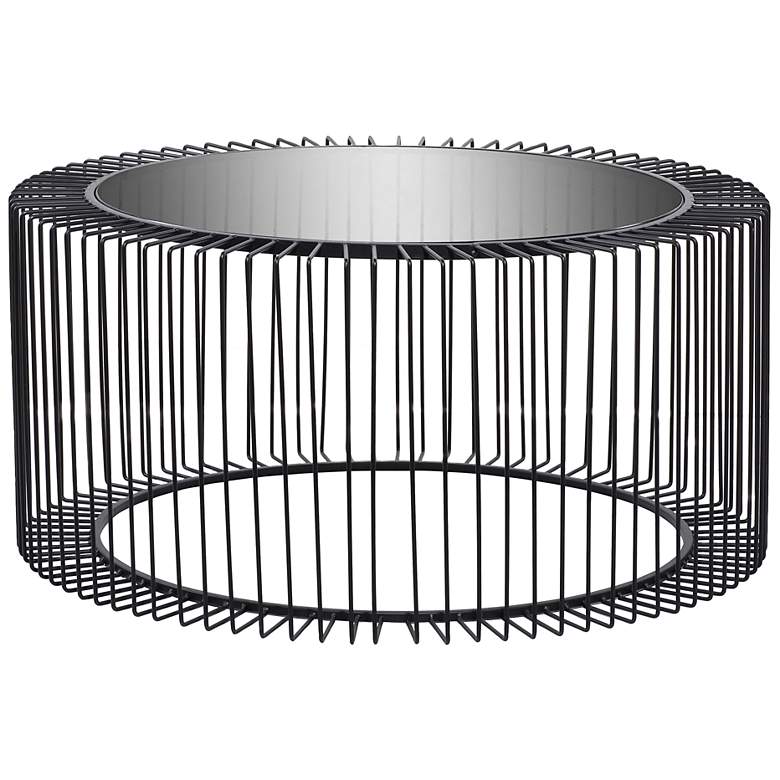Image 4 Yara 31 1/2" Wide Black Iron Open Wire Round Coffee Table more views