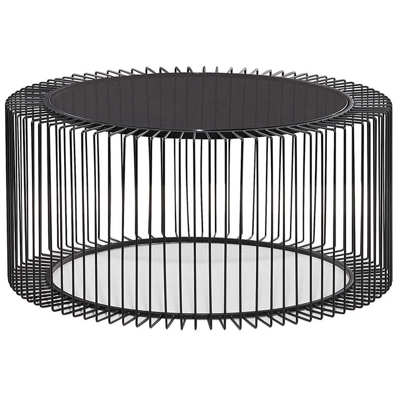 Image 5 Yara 31 1/2" Wide Black Iron Open Wire Round Coffee Table more views