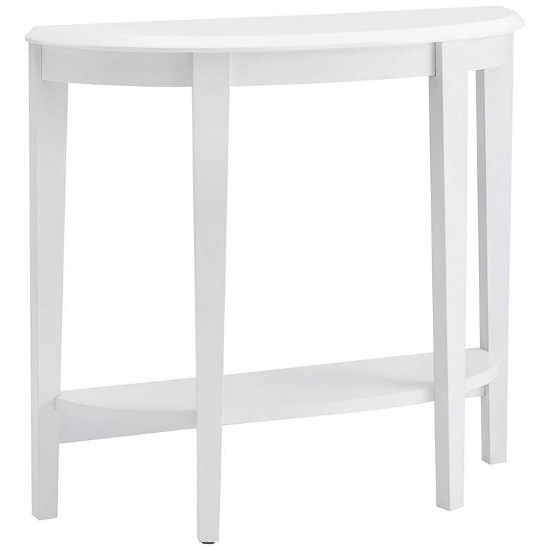 Image 2 Yara 36 inch Wide White Wood 1-Shelf Half Round Console Table