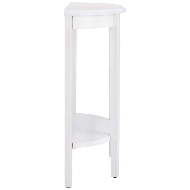 Image 3 Yara 36" Wide White Wood 1-Shelf Half Round Console Table more views