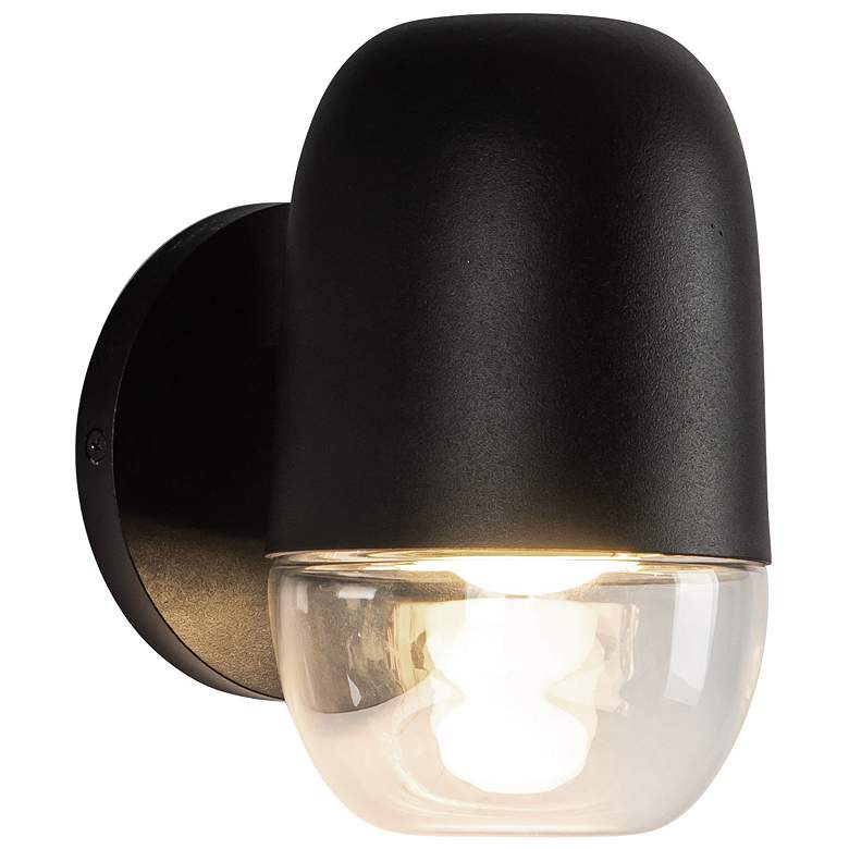 Image 1 Yara 4-in 1 Light Black/Clear Glass Integrated LED Outdoor Wall 9W Kuzco