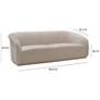 Yara 90 1/2" Wide Pleated Beige Velvet Sofa