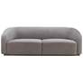 Yara 90 1/2" Wide Pleated Gray Velvet Sofa