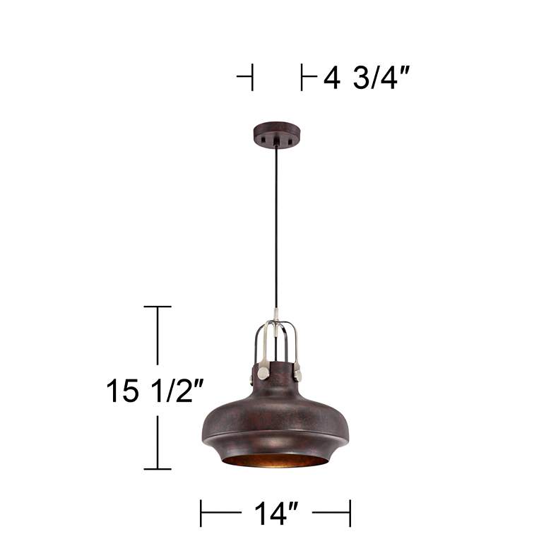 Image 6 Yardley 14" Wide Antique Bronze Industrial Mini Pendant more views