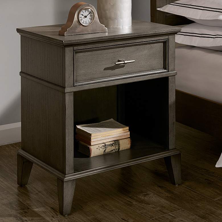 Image 1 Yardley 24 inch Wide Reclaimed Gray Wood 1-Drawer Nightstand