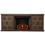 Yardlynn 60 3/4" Wide Brown Gold Electric Fireplace Console