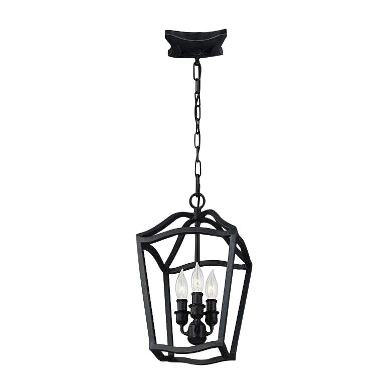 Image 1 Yarmouth 8 1/2"W Antique Forged Iron 3-Light Foyer Pendant Light