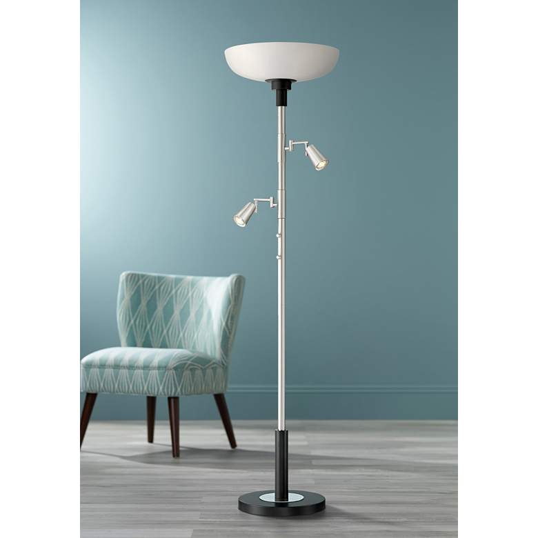 Image 1 Yarrow Light Blaster™ LED Torchiere Lamp with Reading Arms