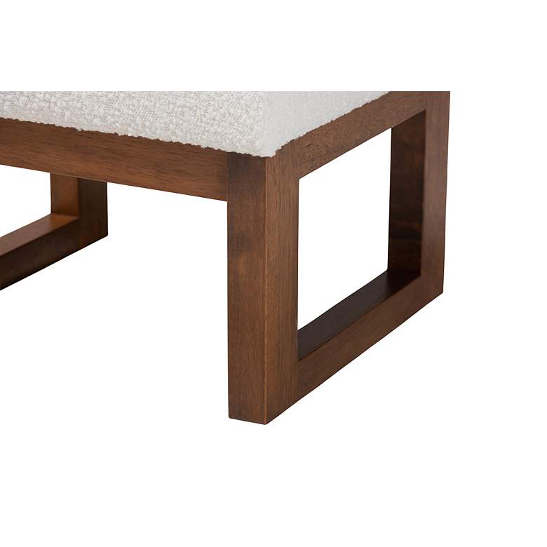 Image 3 Yashiya Off-White Boucle Fabric Ottoman/Footstool more views