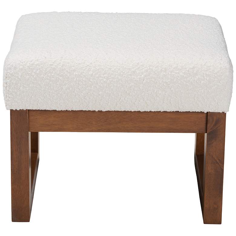 Image 5 Yashiya Off-White Boucle Fabric Ottoman/Footstool more views