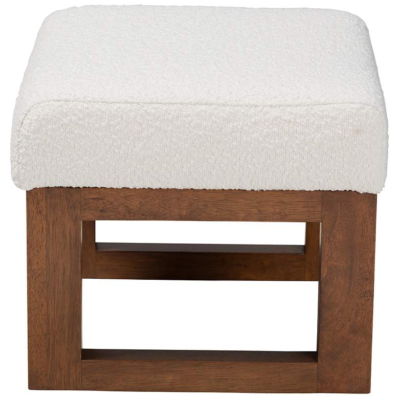 Image 6 Yashiya Off-White Boucle Fabric Ottoman/Footstool more views