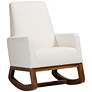 Yashiya Off-White Boucle Fabric Rocking Chair