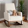 1_Yashiya Off-White Boucle Fabric Rocking Chair