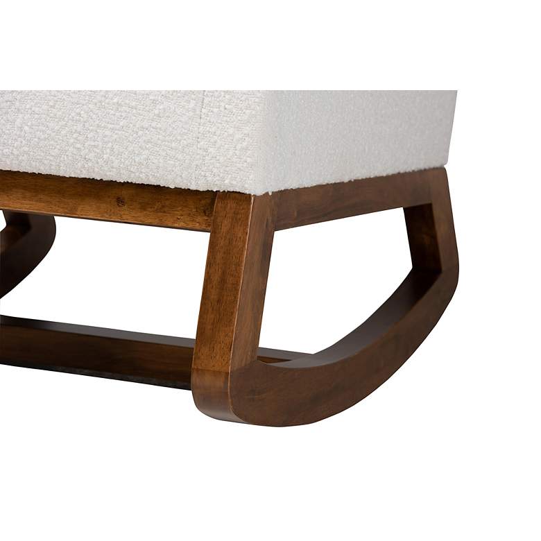 Image 4 Yashiya Off-White Boucle Fabric Rocking Chair more views