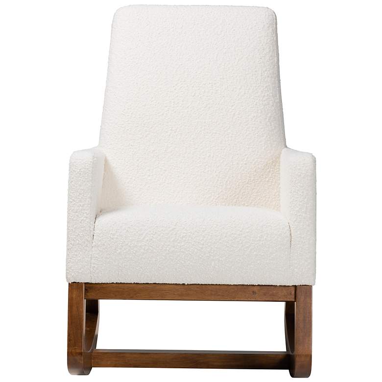 Image 6 Yashiya Off-White Boucle Fabric Rocking Chair more views