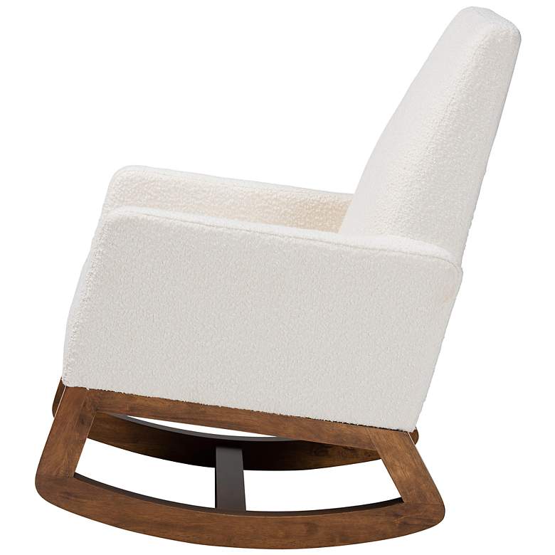 Image 7 Yashiya Off-White Boucle Fabric Rocking Chair more views