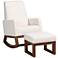 Yashiya Off-White Fabric 2-Piece Rocking Chair Ottoman Set
