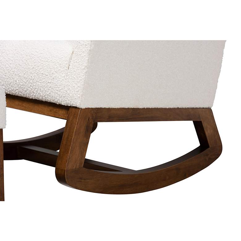 Image 4 Yashiya Off-White Fabric 2-Piece Rocking Chair Ottoman Set more views