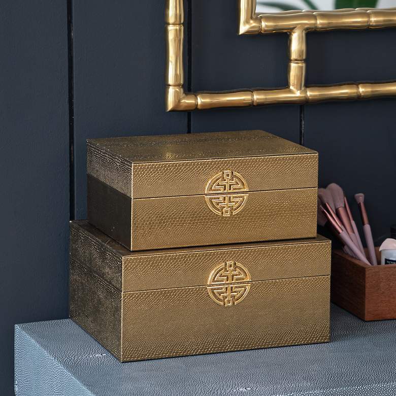 Image 1 Yasmeen Bronze & Gold Nesting Boxes - Set of 2