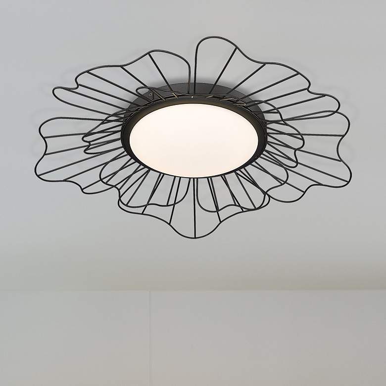 Image 1 Yasmin 23 3/4" Wide Natural Black LED Ceiling Light