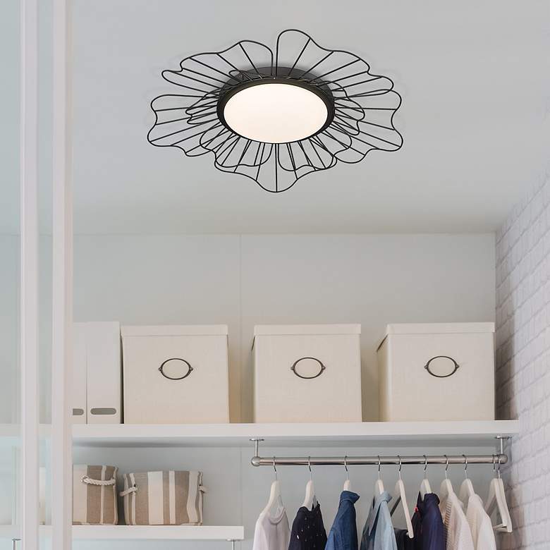 Image 6 Yasmin 23 3/4" Wide Natural Black LED Ceiling Light more views