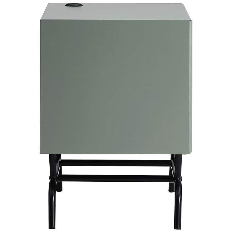 Image 5 Yastara 18 inchW Sage Green 1-Drawer End Table with USB Ports more views