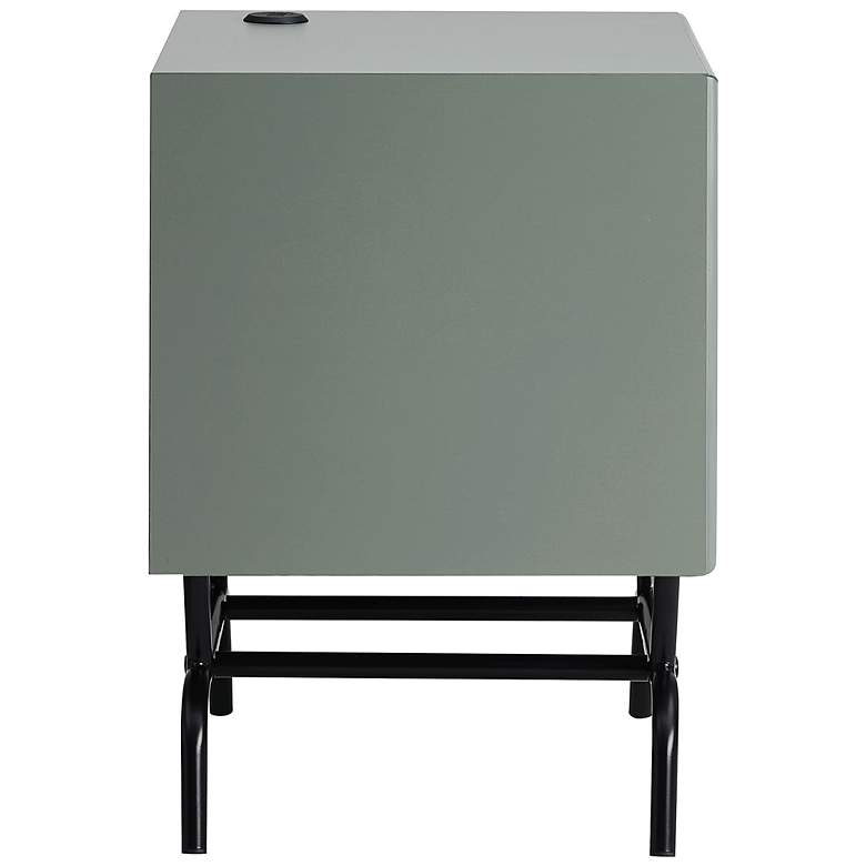 Image 5 Yastara 18"W Sage Green 1-Drawer End Table with USB Ports more views