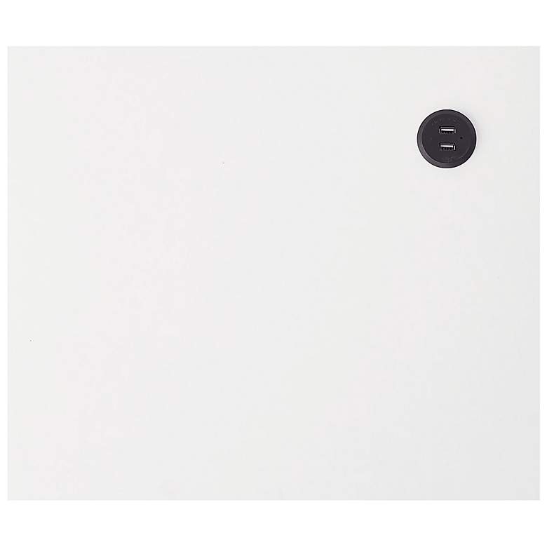 Image 3 Yastara 18"W White Pure 1-Drawer End Table with USB Ports more views