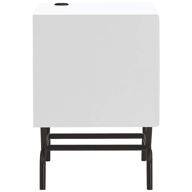 Image 5 Yastara 18 inchW White Pure 1-Drawer End Table with USB Ports more views
