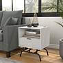 Yastara 18"W White Pure 1-Drawer End Table with USB Ports