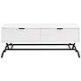 Yastara 42" Wide White Pure 2-Drawer Coffee Table/TV Stand