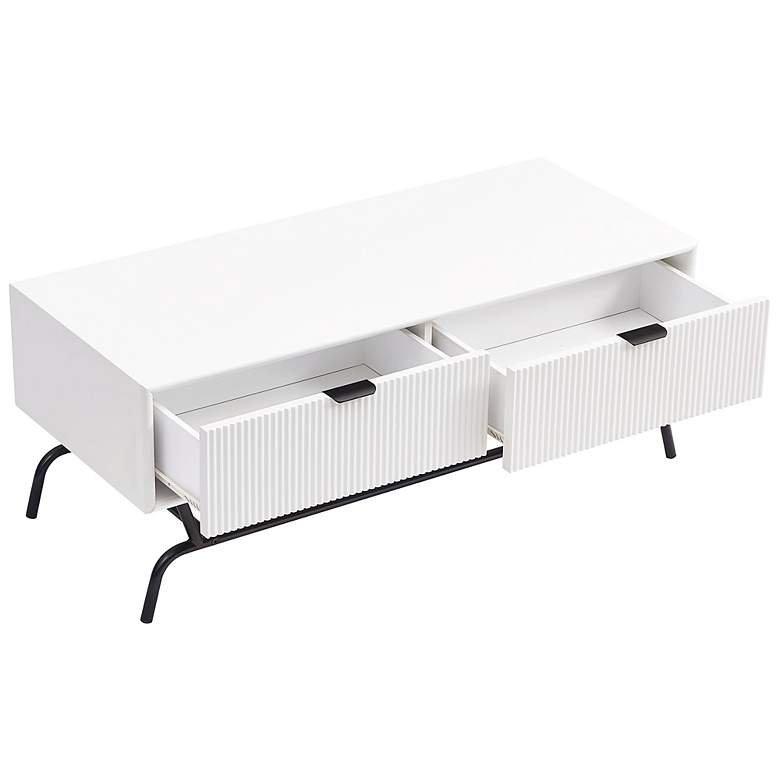 Image 5 Yastara 42 inch Wide White Pure 2-Drawer Coffee Table/TV Stand more views