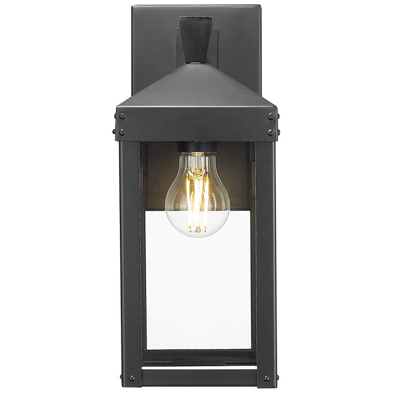 Image 2 Yates 13.75" High 1-Light Outdoor Wall Sconce in Powder Coated Black more views