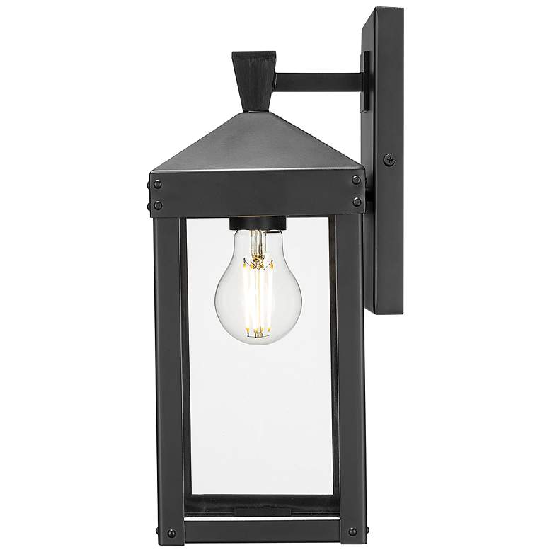 Image 3 Yates 13.75" High 1-Light Outdoor Wall Sconce in Powder Coated Black more views