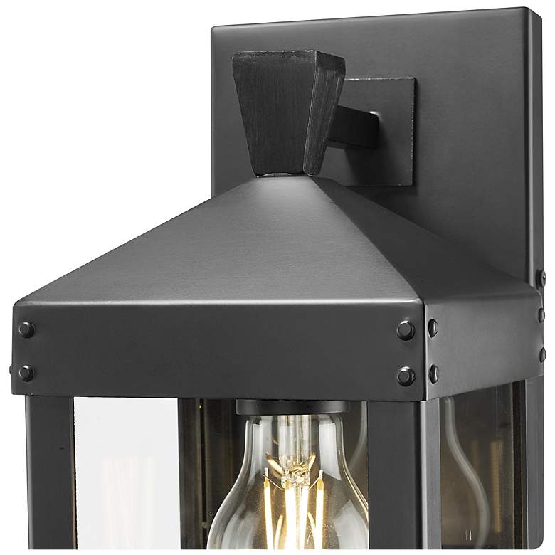 Image 4 Yates 13.75" High 1-Light Outdoor Wall Sconce in Powder Coated Black more views