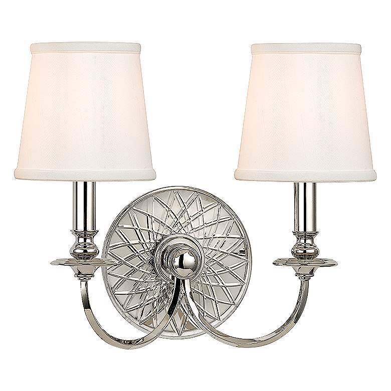 Image 1 Yates 14 inch High 2-Light Polished Nickel Wall Sconce