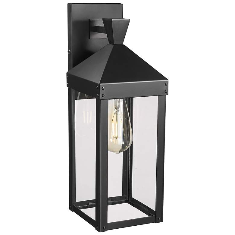 Image 1 Yates 17.25" High 1-Light Outdoor Wall Sconce in Powder Coated Black